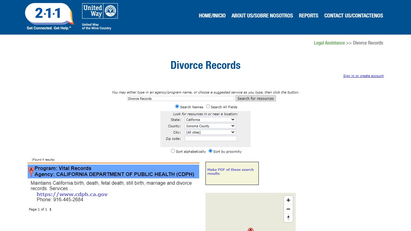 211 Sonoma County | Divorce Records