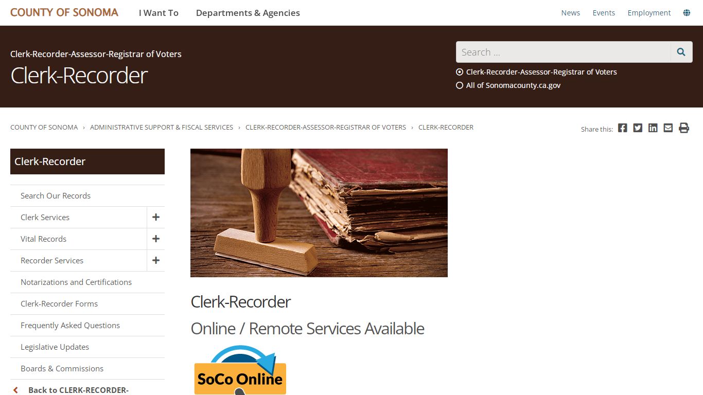 Clerk-Recorder - Sonoma County, California
